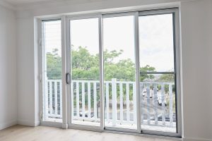 Ascend stacking door and scree in Pearl White