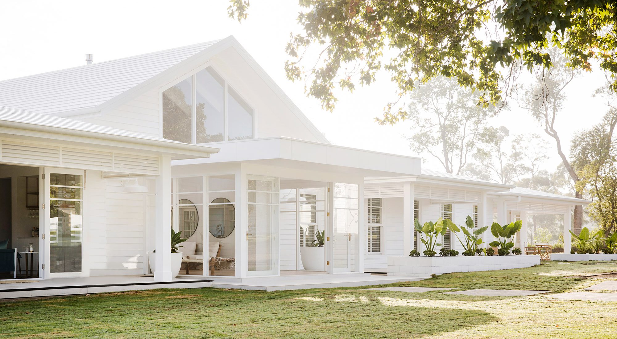 Three Birds Renovations: Natura timber doors and windows painted white