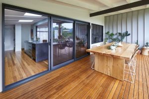 aluminum doors and wood floor