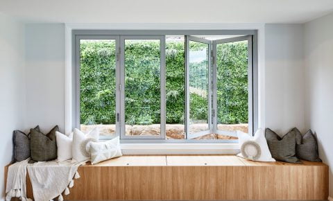 Paragon bi-fold window in Shale Grey Matt