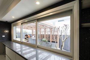 Paragon sliding stacking window kitchen servery
