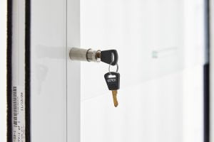 Wideline sashless window keylock