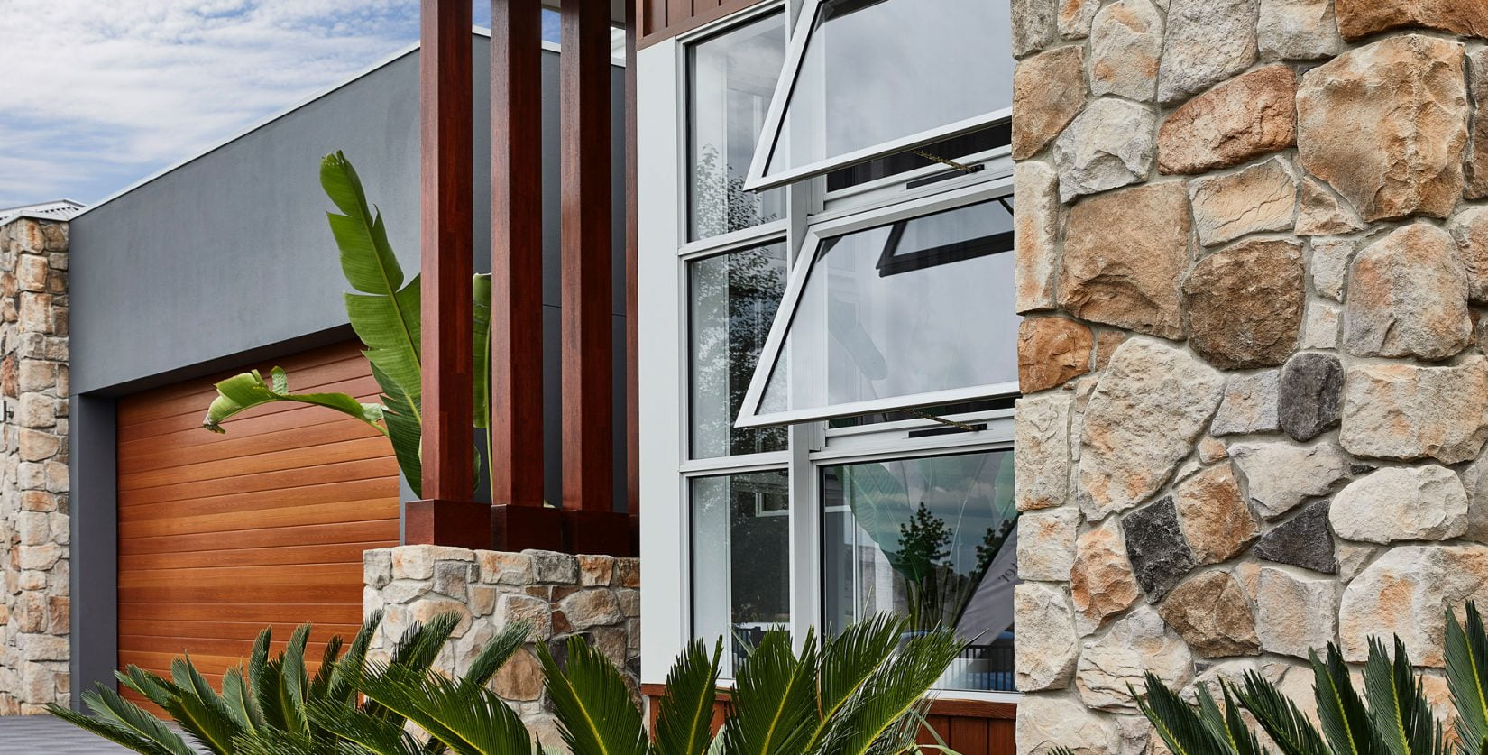 Horizon awning windows in Shale Grey