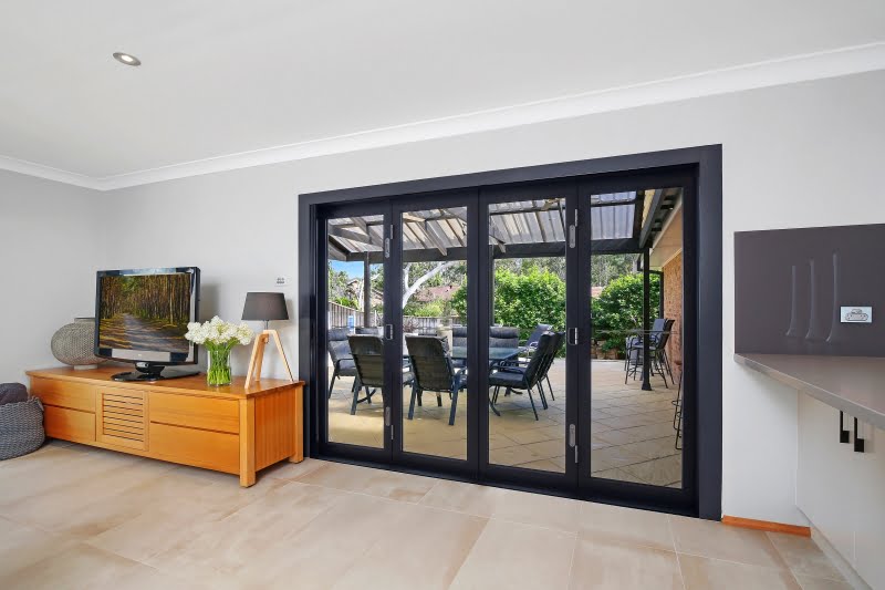 Paragon bi-fold door in Black Matt