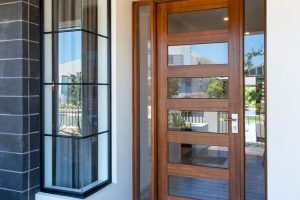 Natura timber entry door and sidelites